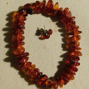 Genuine Baltic Amber Bracelet & Earrings Set